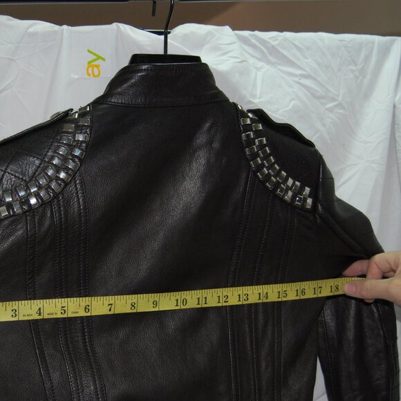 EU 38 ❤️$2495 DIESEL BLACK GOLD Women's LEATHER JACKET Biker Riding jacket ITALY - Picture 10 of 16